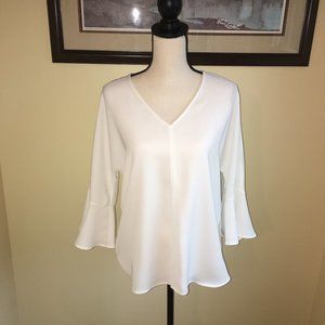 Pleione Ivory Bell 3/4 Sleeve Blouse
